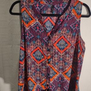 Sleeveless print top